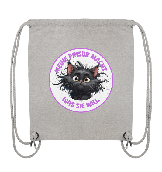 Meine Frisur macht, was sie will – Katze (lila) - Organic Gym-Bag
