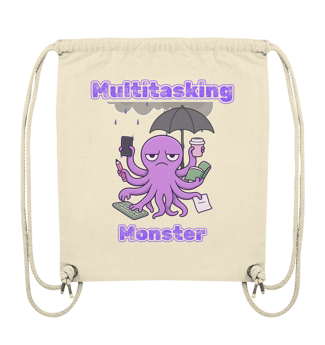 Multitasking Monster - Lila - Organic Gym-Bag
