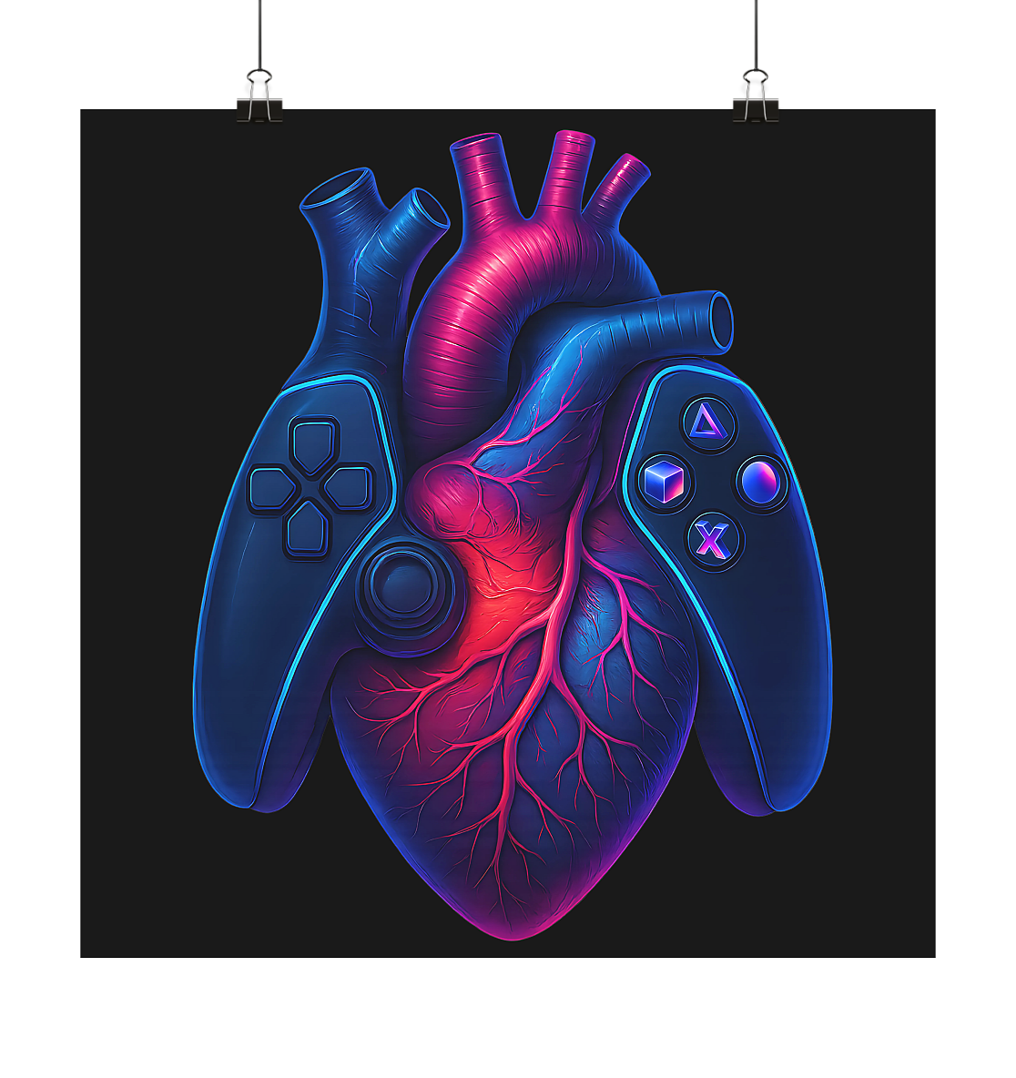 Heart of a Gamer – Gaming Wall Art - Poster 50x50