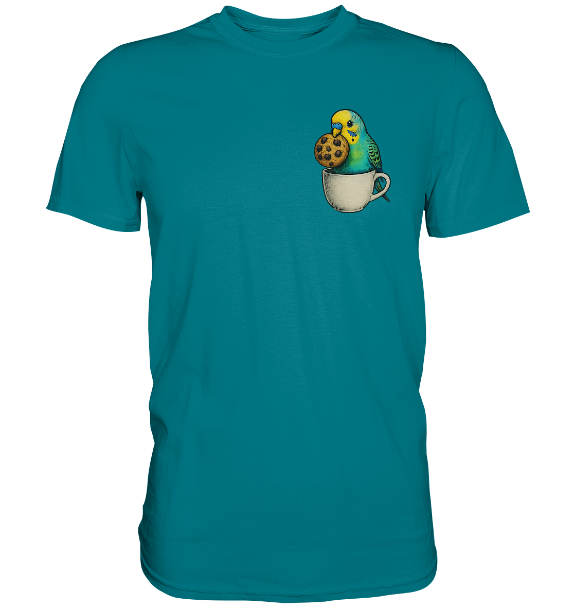 Cookie Time Budgie – Funny Bird with Cookie - Premium Shirt