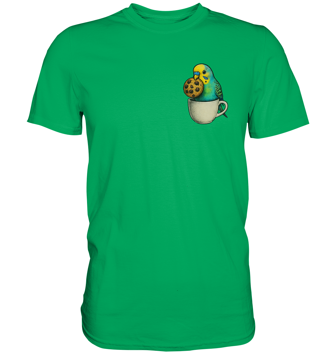 Cookie Time Budgie – Funny Bird with Cookie - Premium Shirt