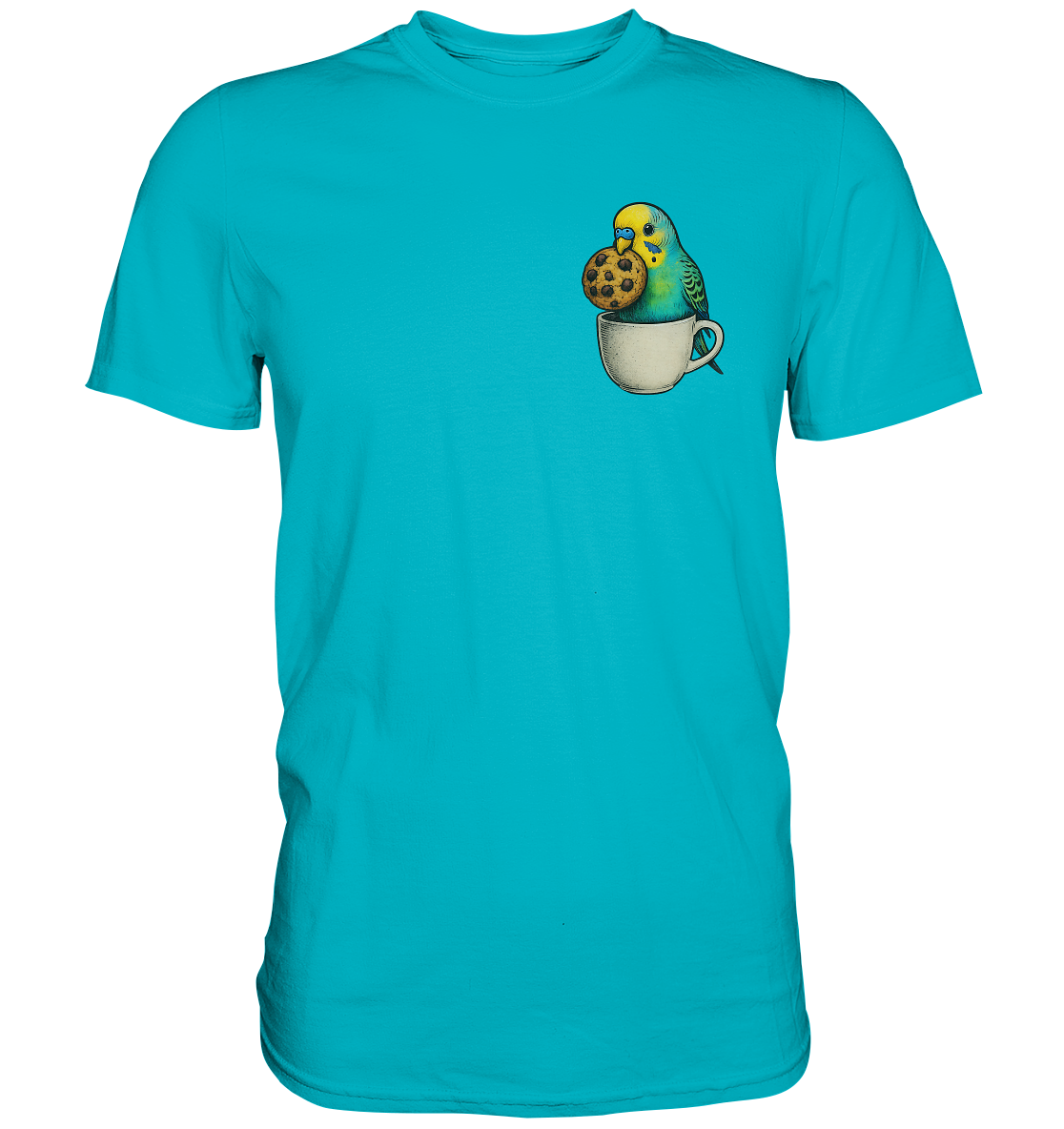 Cookie Time Budgie – Funny Bird with Cookie - Premium Shirt