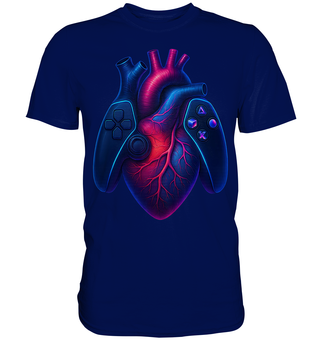 Heart of a Gamer – Pixel Pulse - Big Heart - Premium Shirt