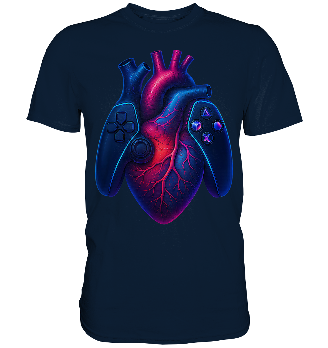 Heart of a Gamer – Pixel Pulse - Big Heart - Premium Shirt
