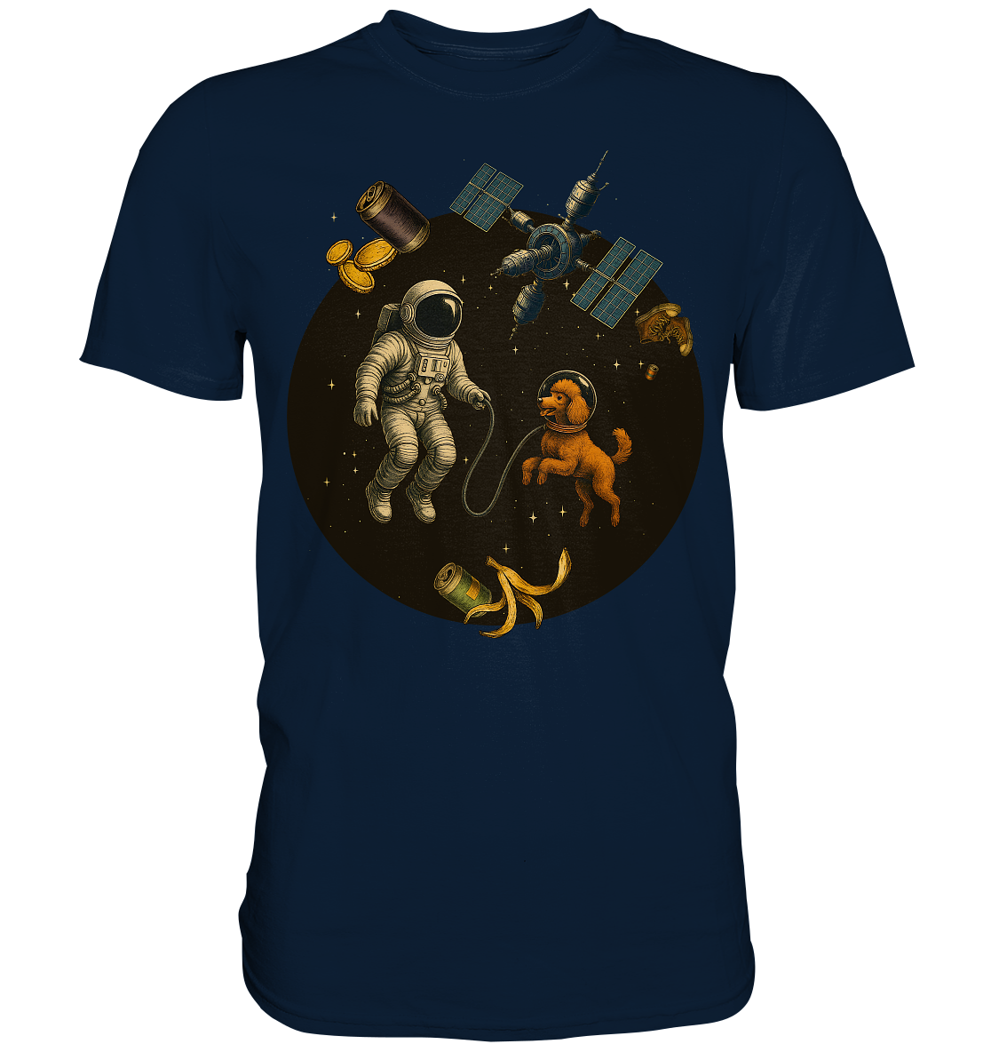 Poodle in Space – Astronautenspaziergang der Extraklasse - Premium Shirt