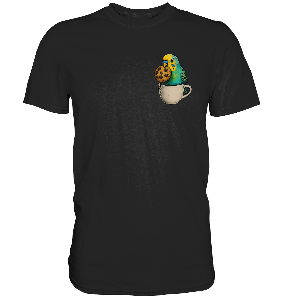 Cookie Time Budgie – Funny Bird with Cookie - Premium Shirt