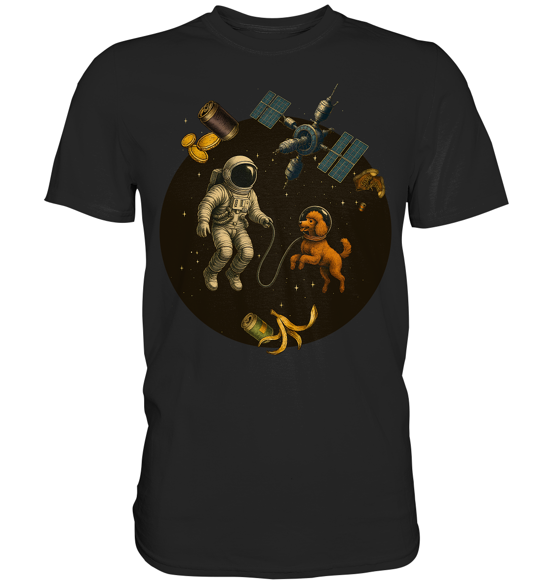 Poodle in Space – Astronautenspaziergang der Extraklasse - Premium Shirt