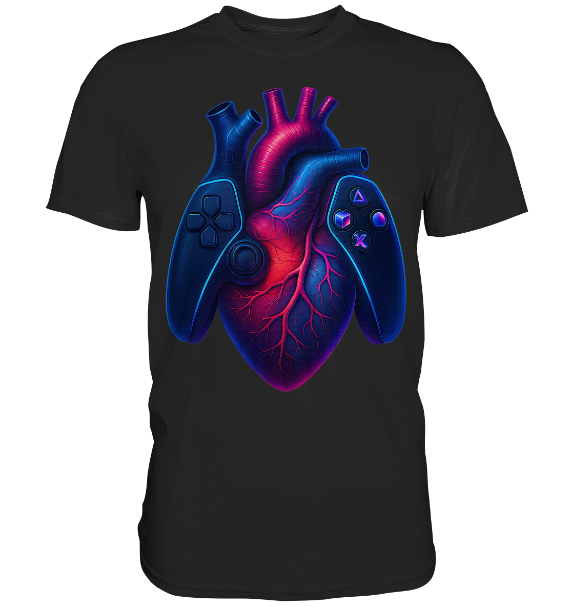 Heart of a Gamer – Pixel Pulse - Big Heart - Premium Shirt