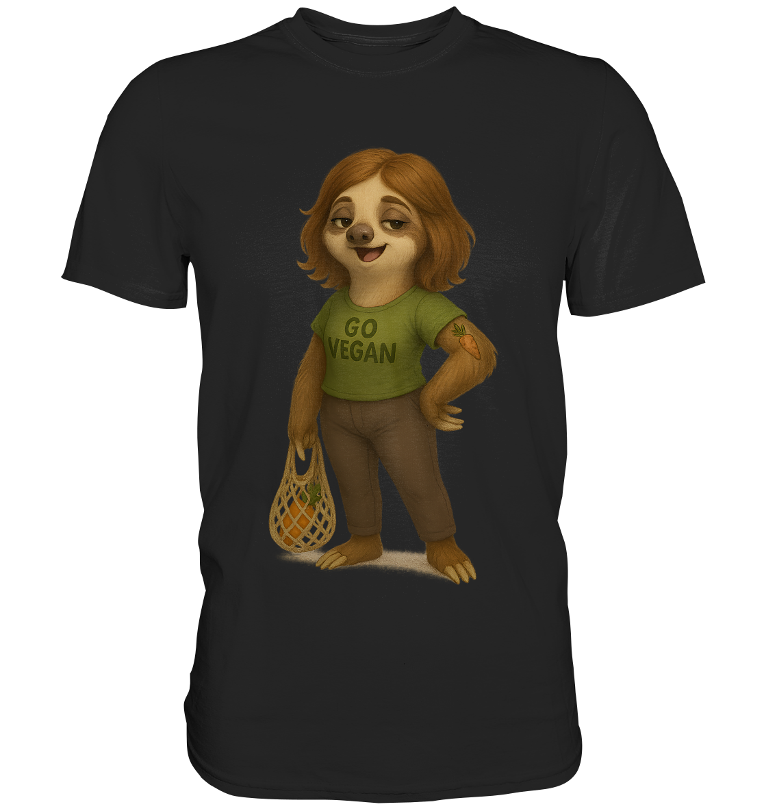 Slothies – Melanie Möhrchen – Vegan-Aktivistin mit Karotten-Tattoo - Premium Shirt
