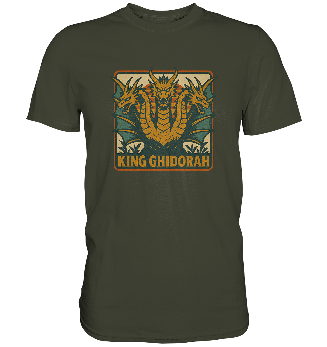 Retro T-Shirt - King Ghidorah - Premium Shirt