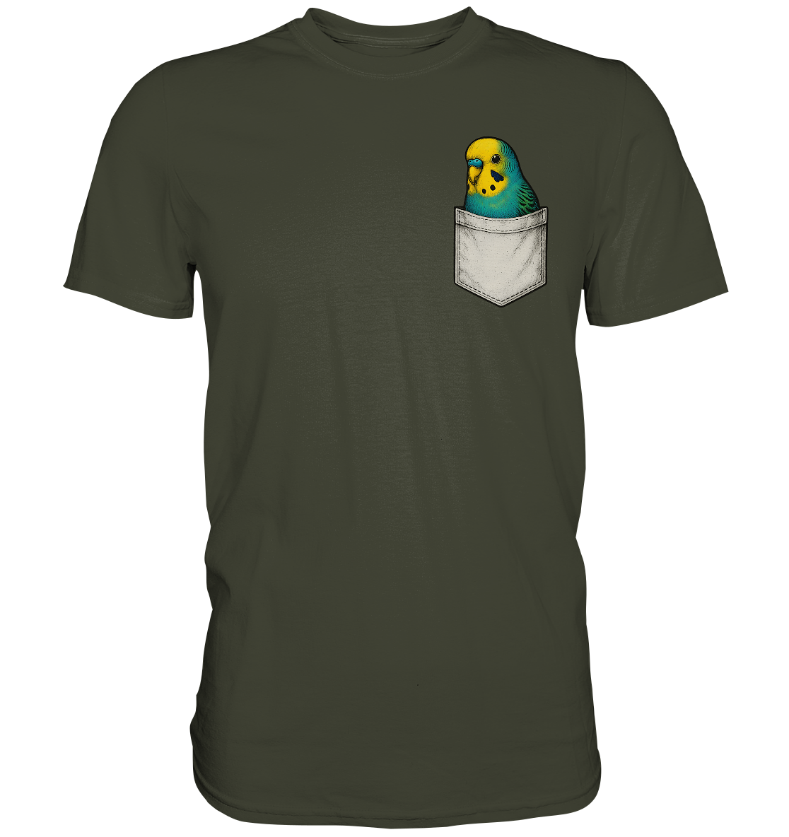 Peekaboo Pocket Bird – Lustiger Wellensittich im Hosentaschen-Style - Premium Shirt