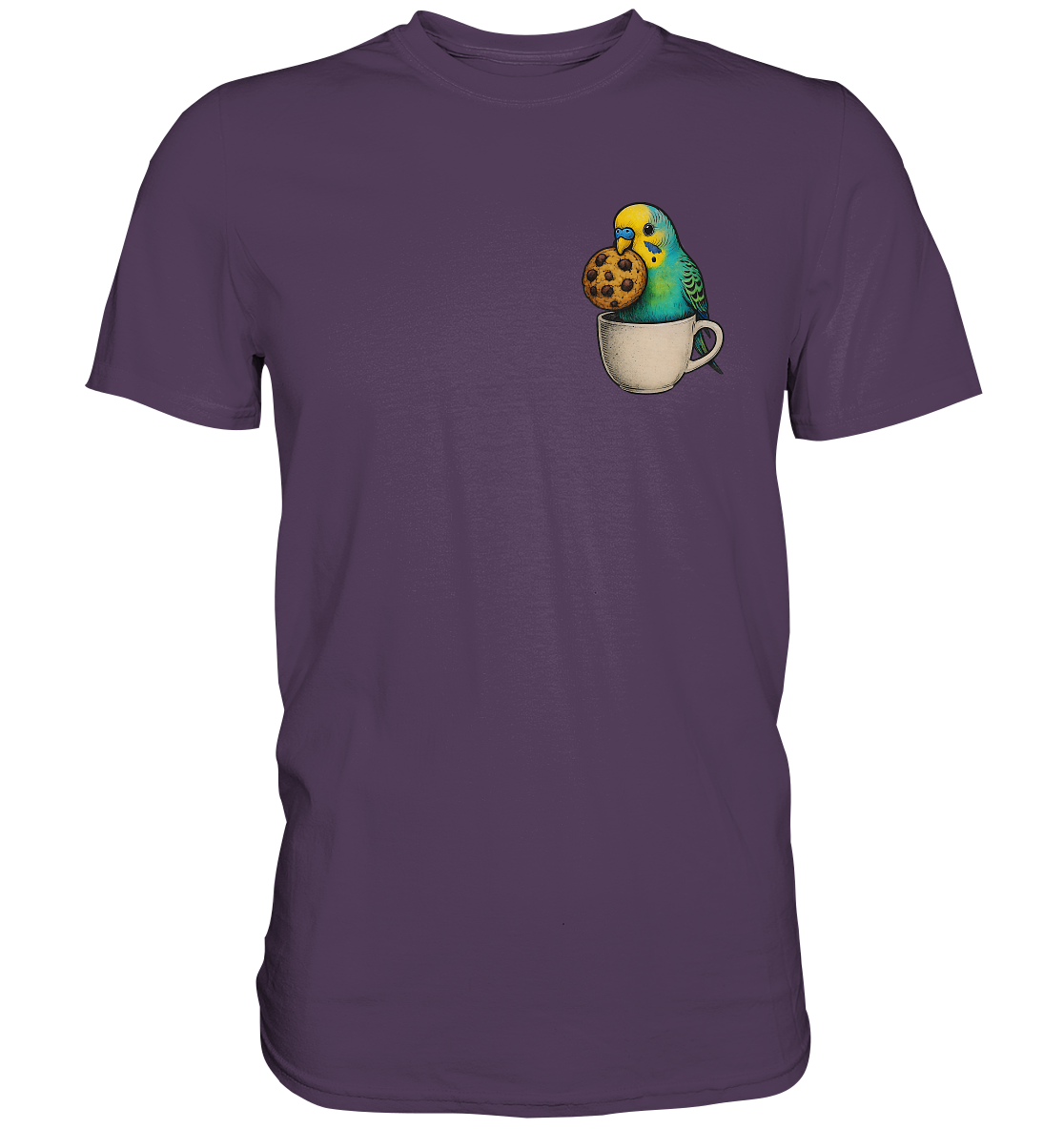 Cookie Time Budgie – Funny Bird with Cookie - Premium Shirt