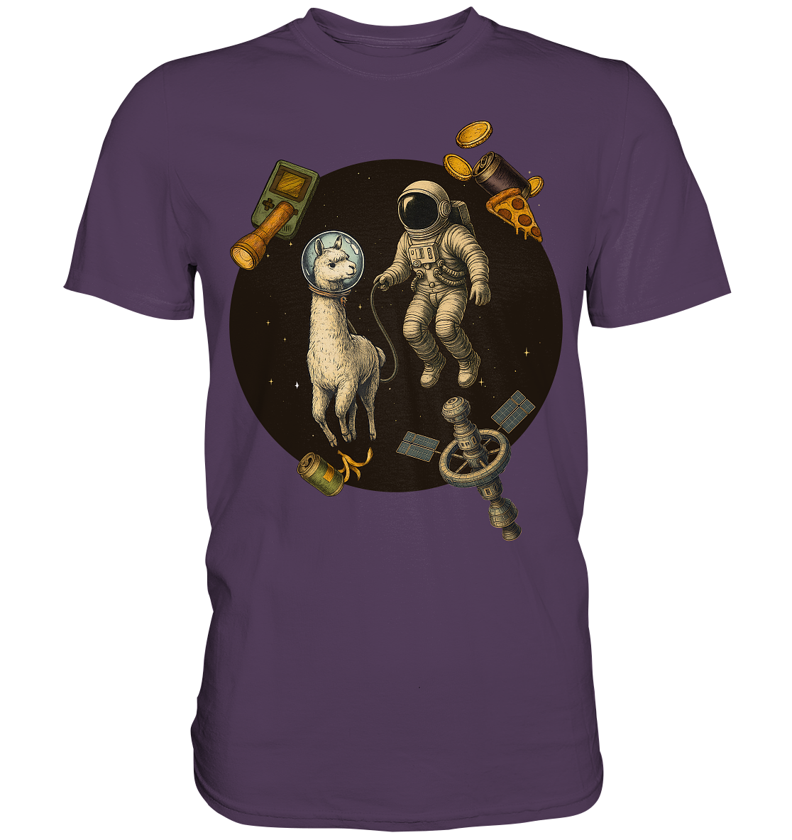 Spacewalk Gone Weird – Astronaut mit Lama - Premium Shirt