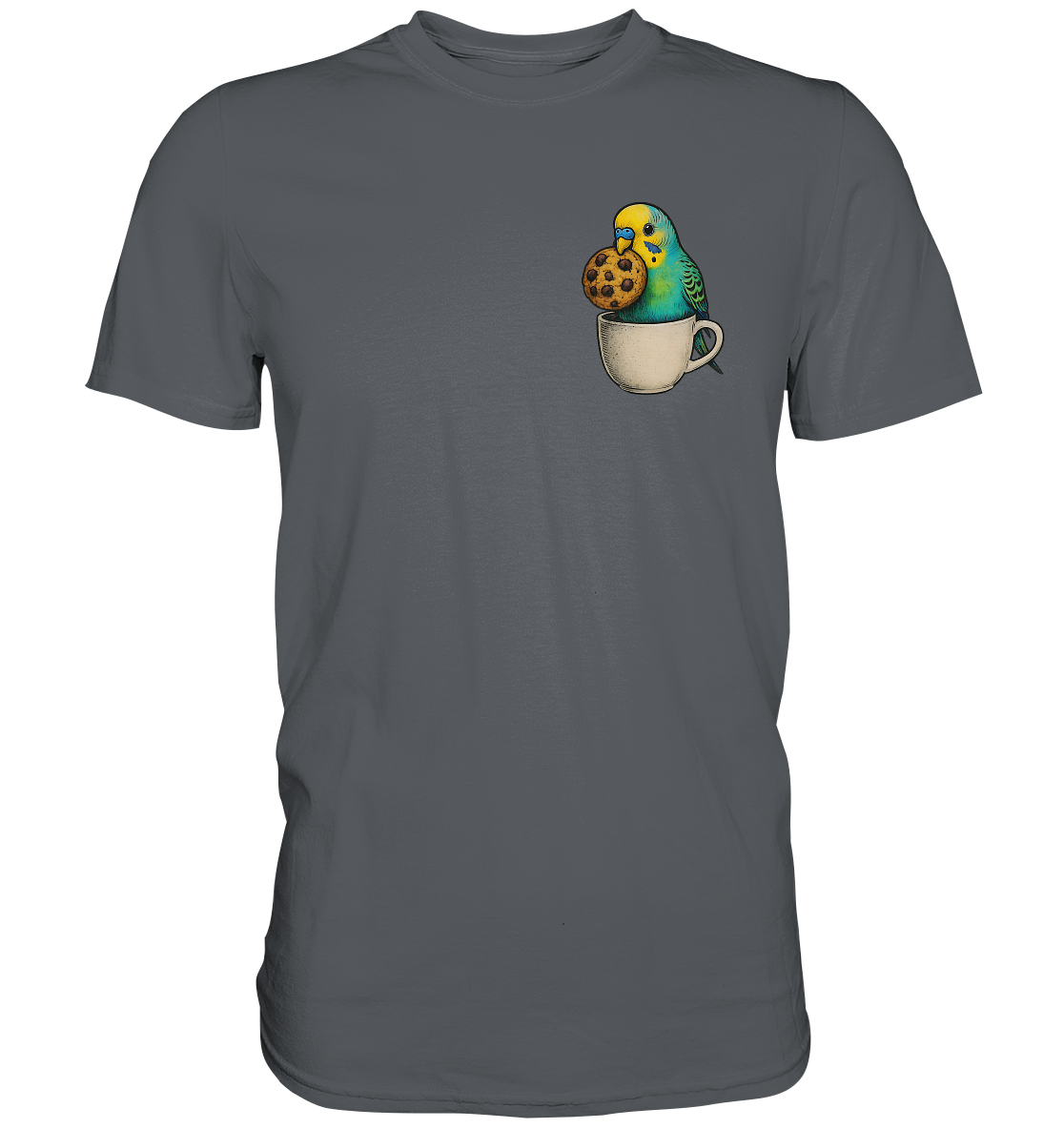 Cookie Time Budgie – Funny Bird with Cookie - Premium Shirt