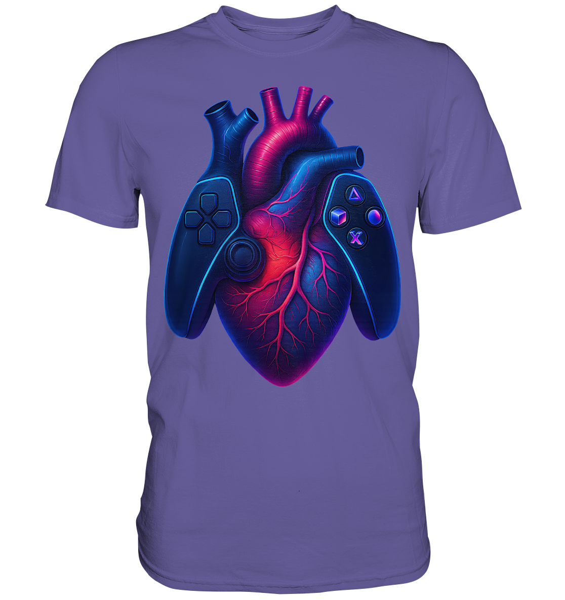 Heart of a Gamer – Pixel Pulse - Big Heart - Premium Shirt