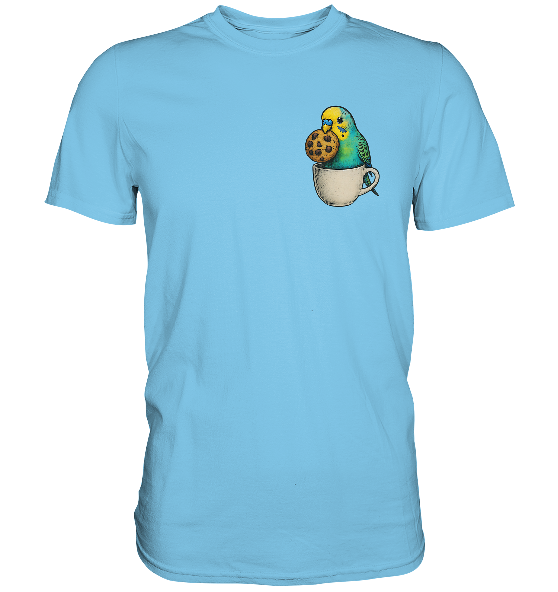 Cookie Time Budgie – Funny Bird with Cookie - Premium Shirt