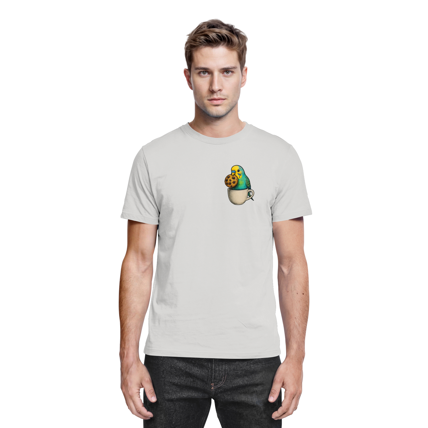 Cookie Time Budgie – Funny Bird with Cookie - Premium Shirt