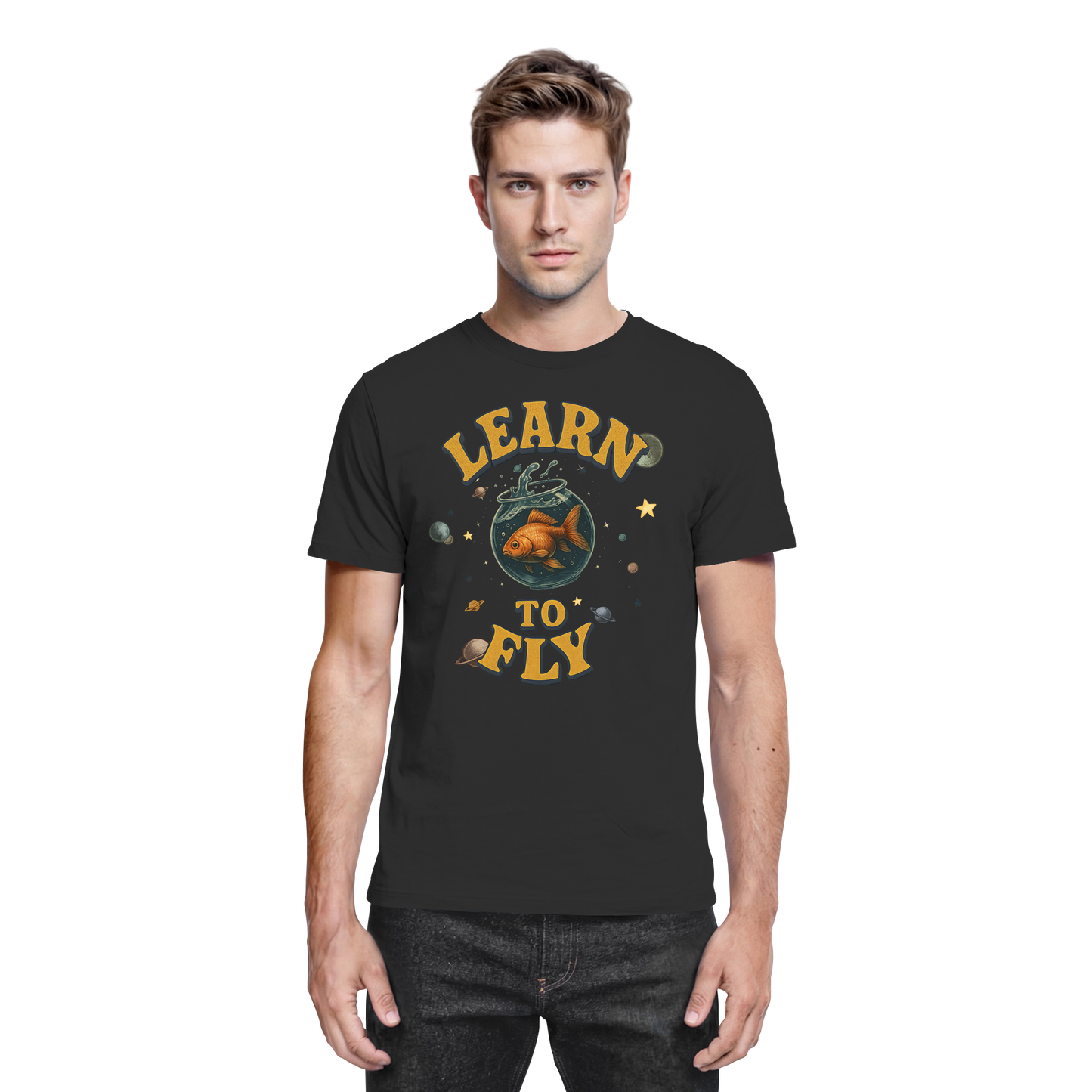 Learn to Fly – Goldfisch im Weltall - Premium Shirt