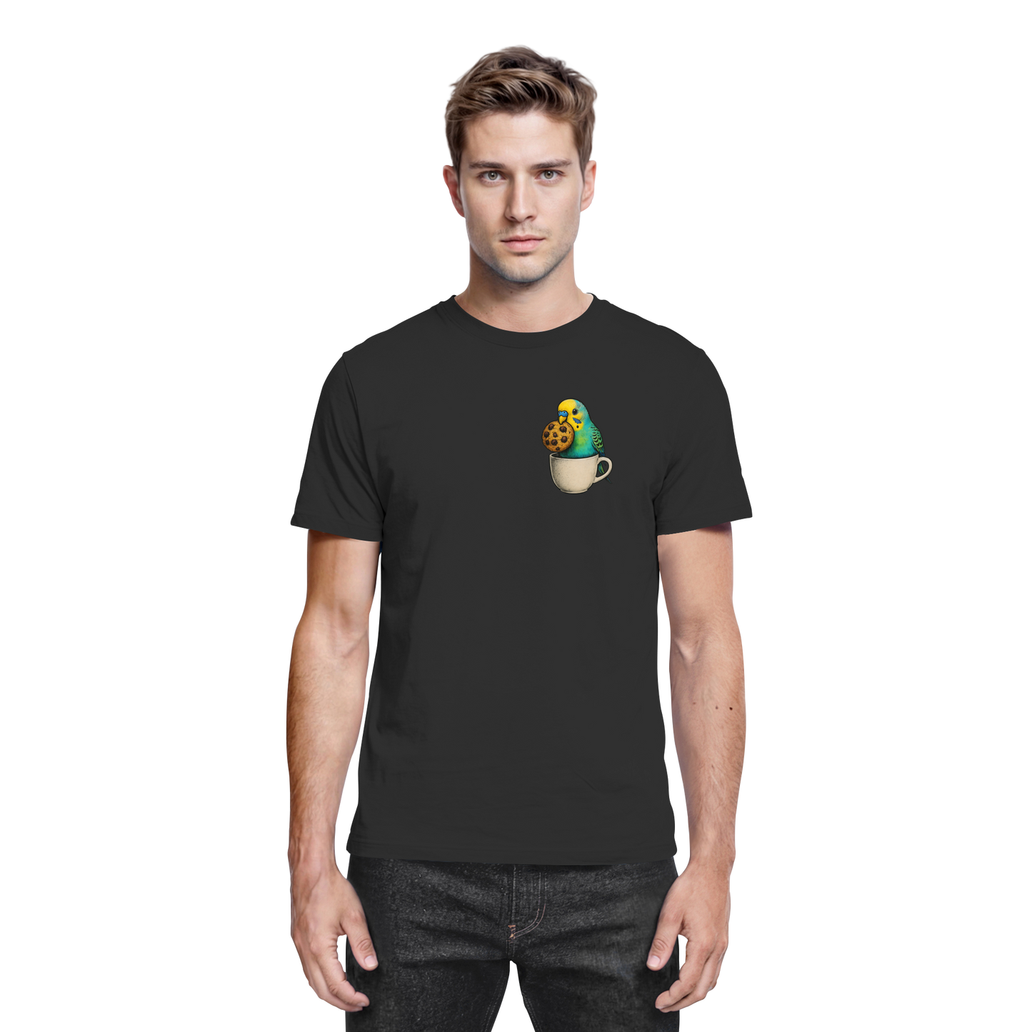Cookie Time Budgie – Funny Bird with Cookie - Premium Shirt