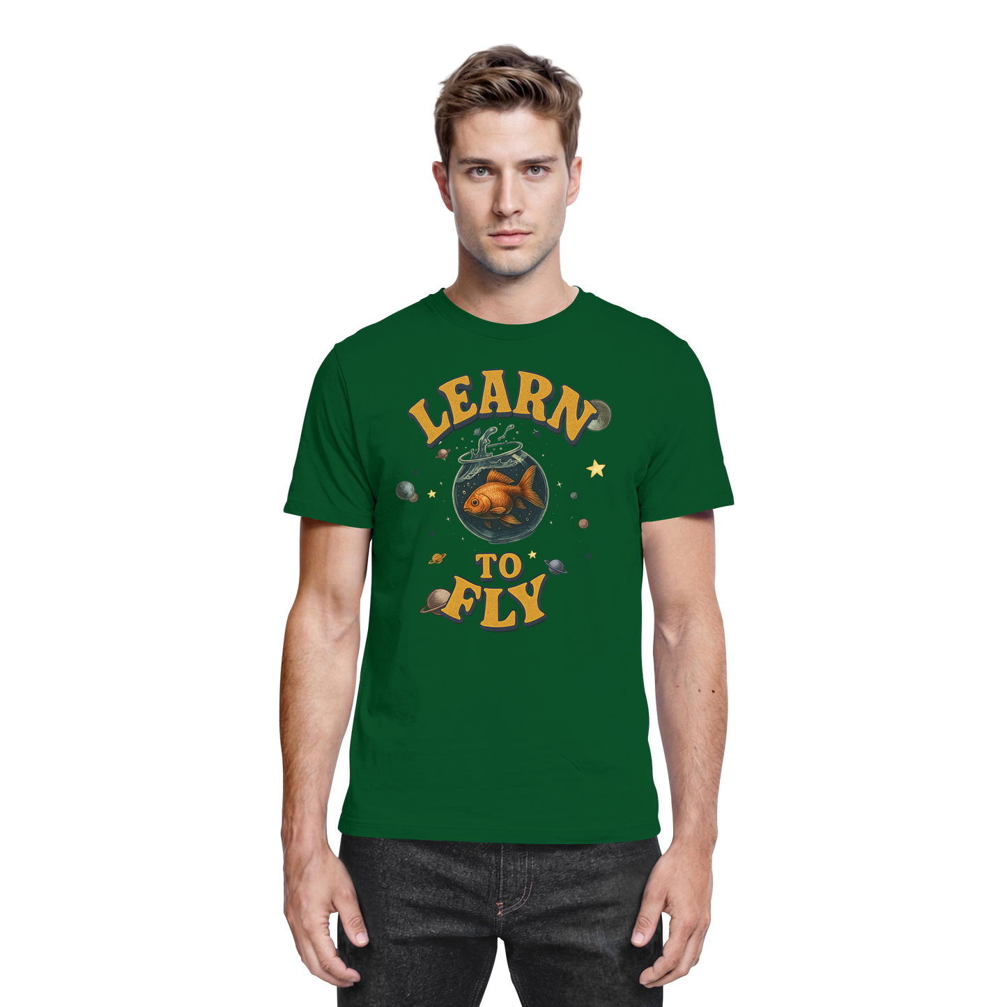 Learn to Fly – Goldfisch im Weltall - Premium Shirt