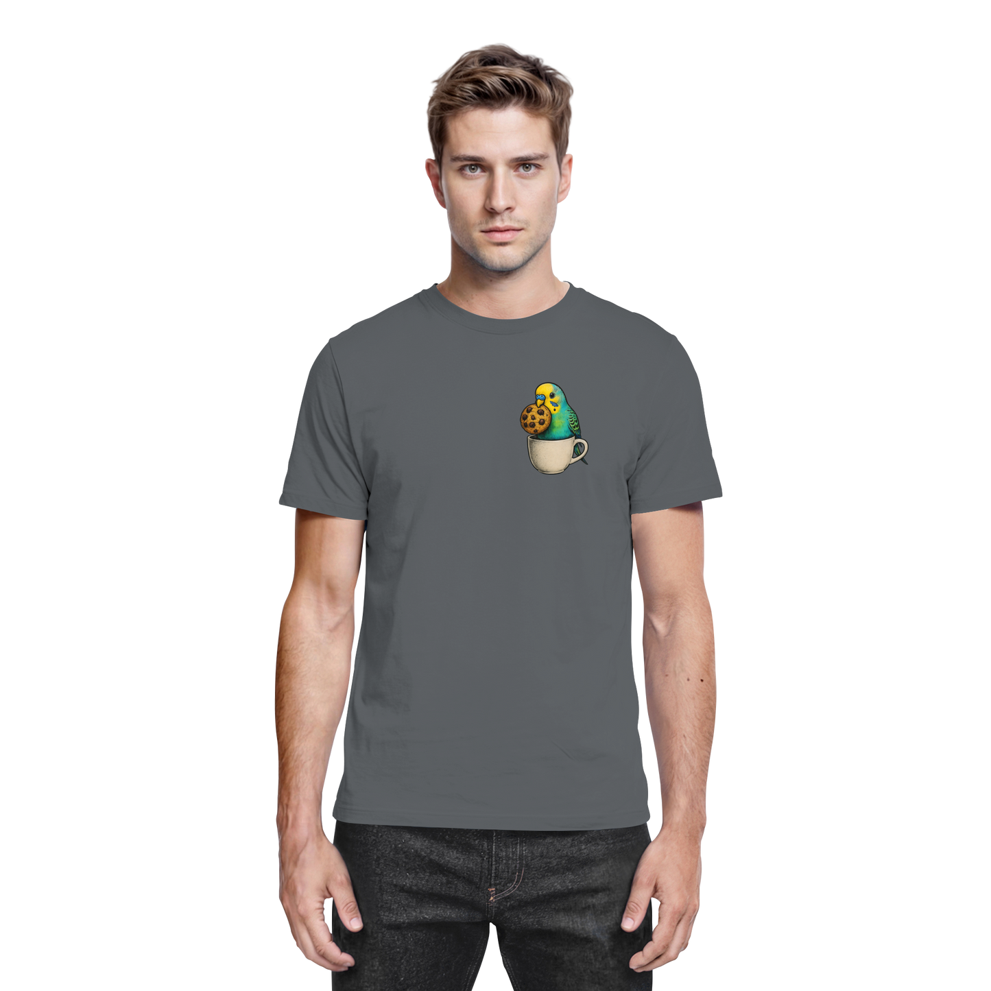Cookie Time Budgie – Funny Bird with Cookie - Premium Shirt