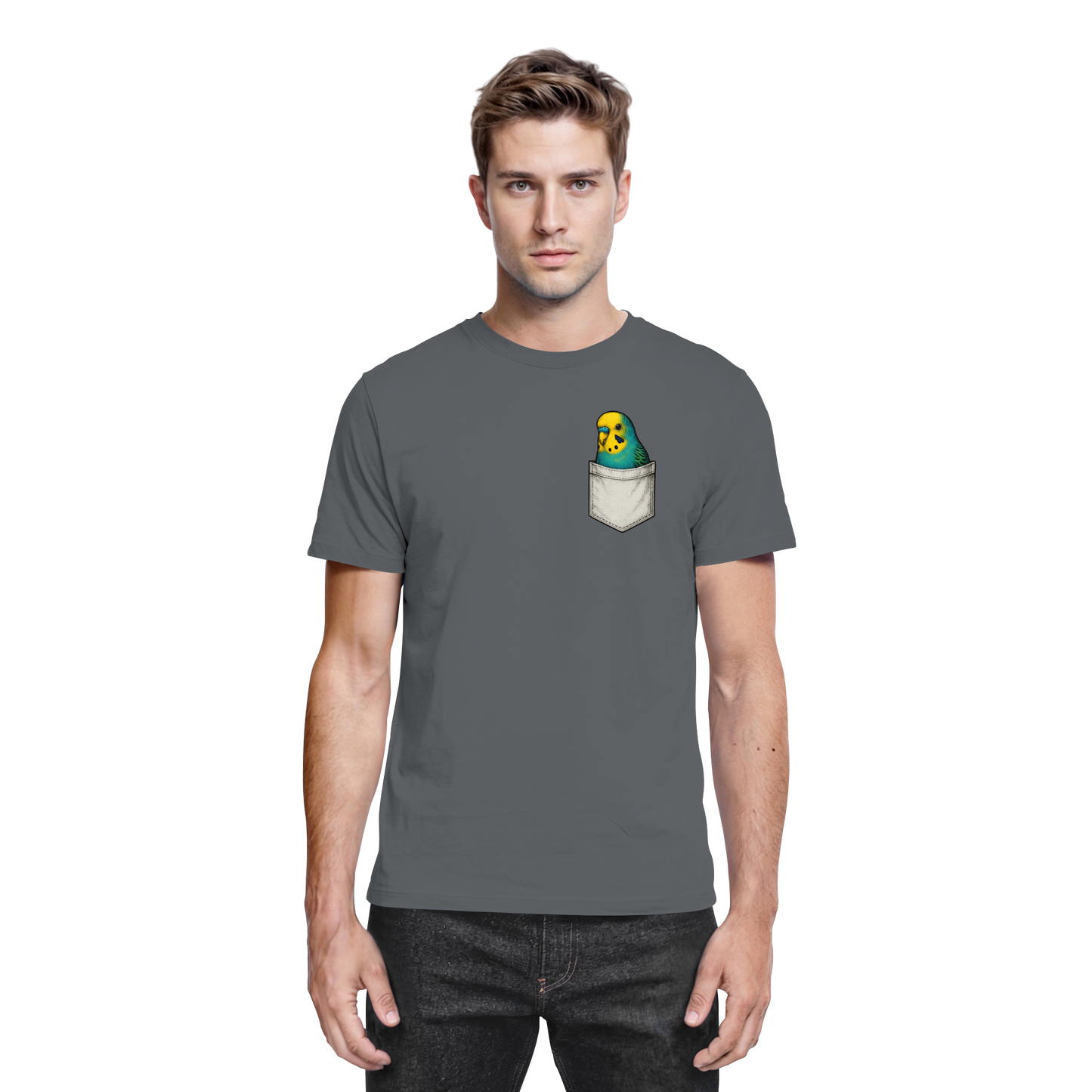 Peekaboo Pocket Bird – Lustiger Wellensittich im Hosentaschen-Style - Premium Shirt