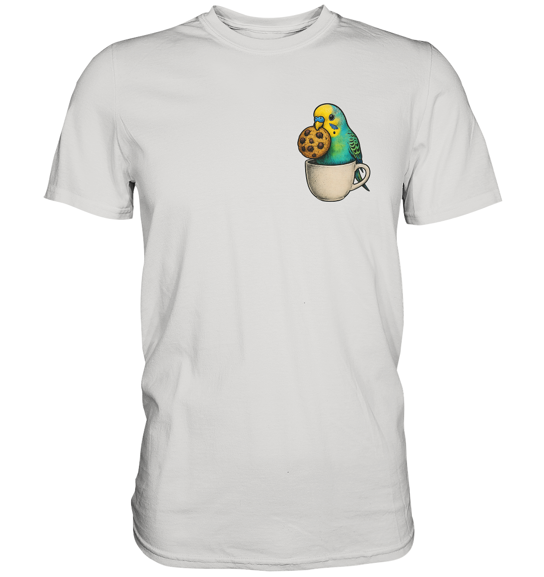 Cookie Time Budgie – Funny Bird with Cookie - Premium Shirt