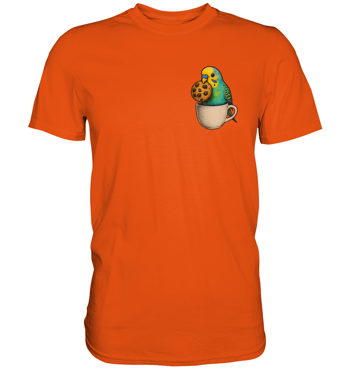Cookie Time Budgie – Funny Bird with Cookie - Premium Shirt