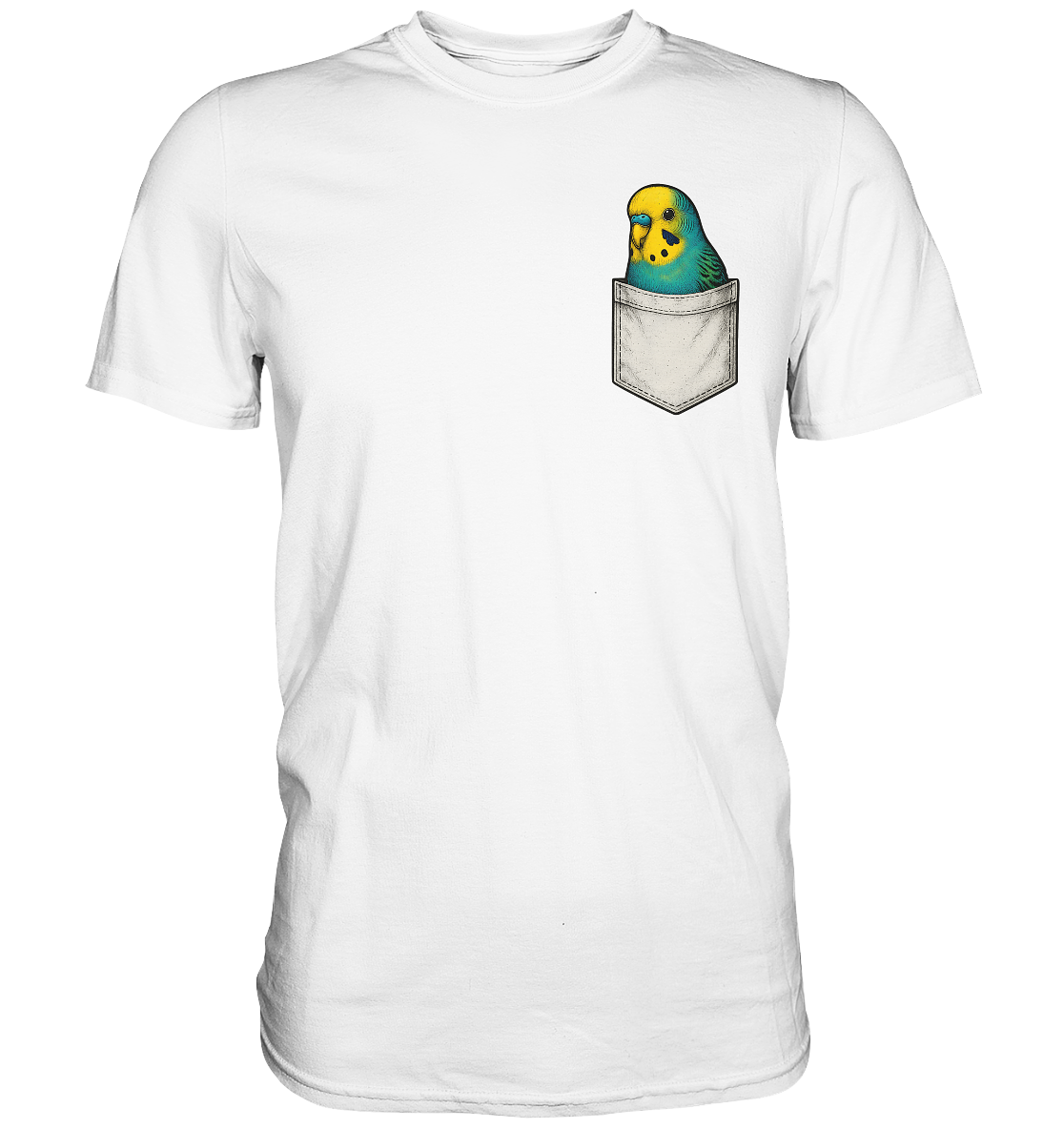 Peekaboo Pocket Bird – Lustiger Wellensittich im Hosentaschen-Style - Premium Shirt