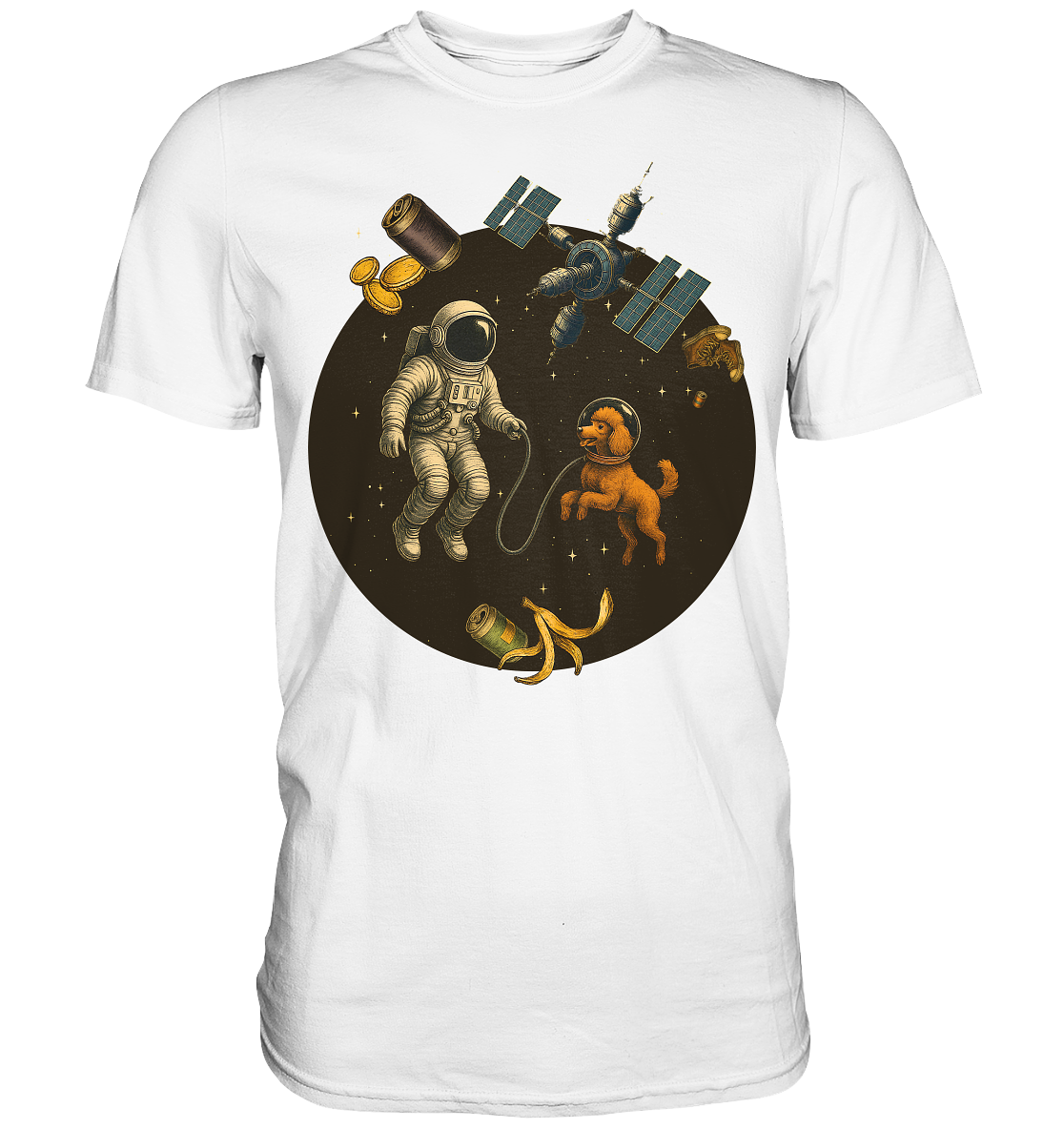 Poodle in Space – Astronautenspaziergang der Extraklasse - Premium Shirt