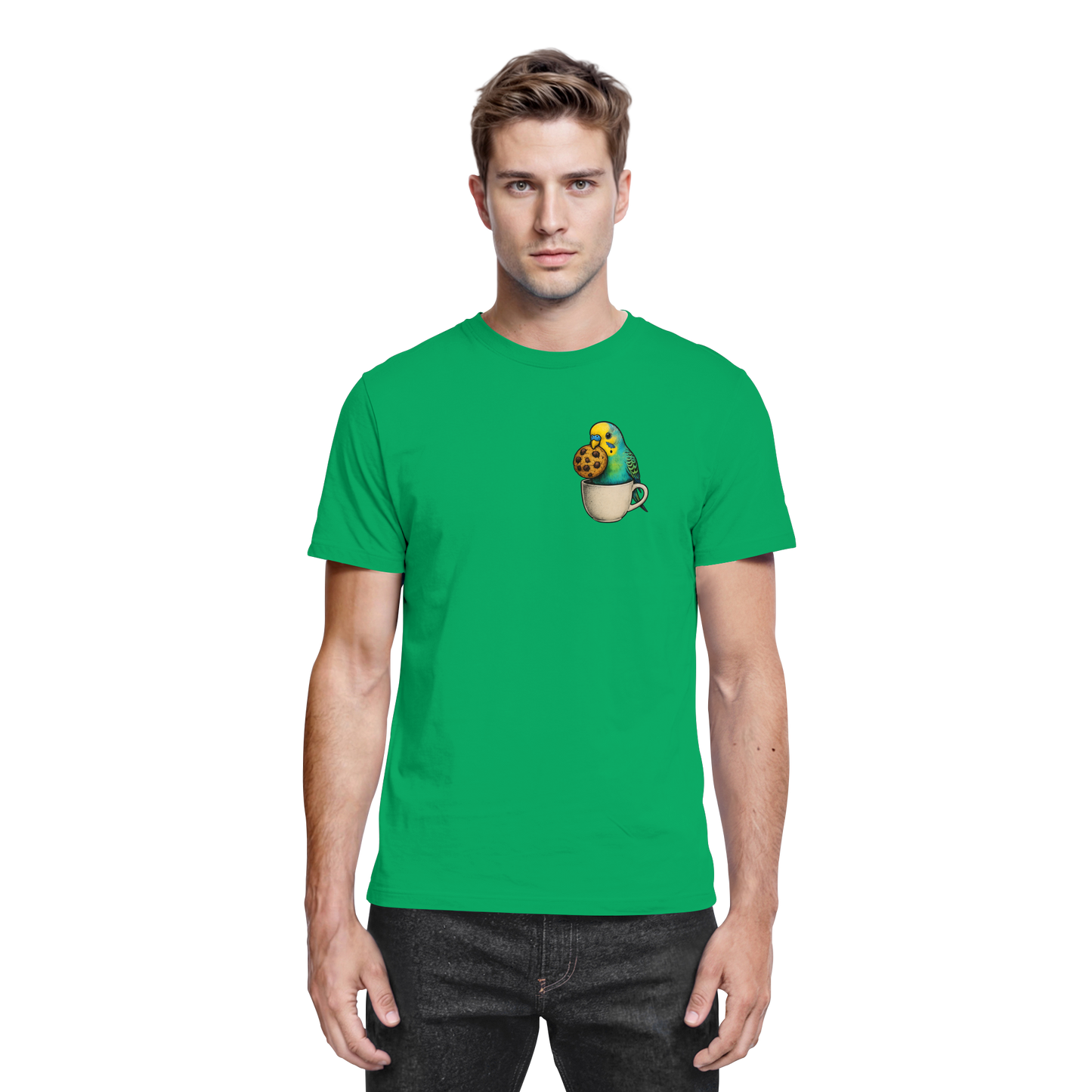 Cookie Time Budgie – Funny Bird with Cookie - Premium Shirt
