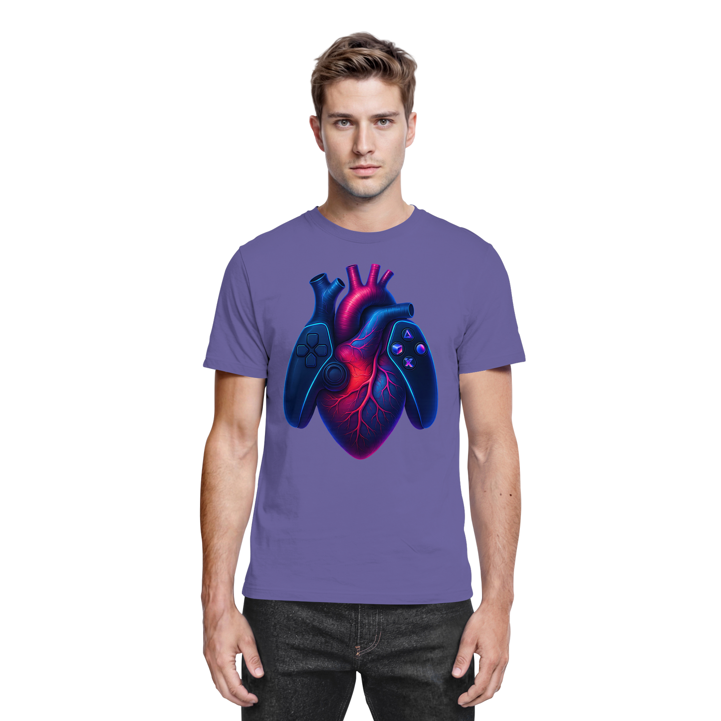 Heart of a Gamer – Pixel Pulse - Big Heart - Premium Shirt