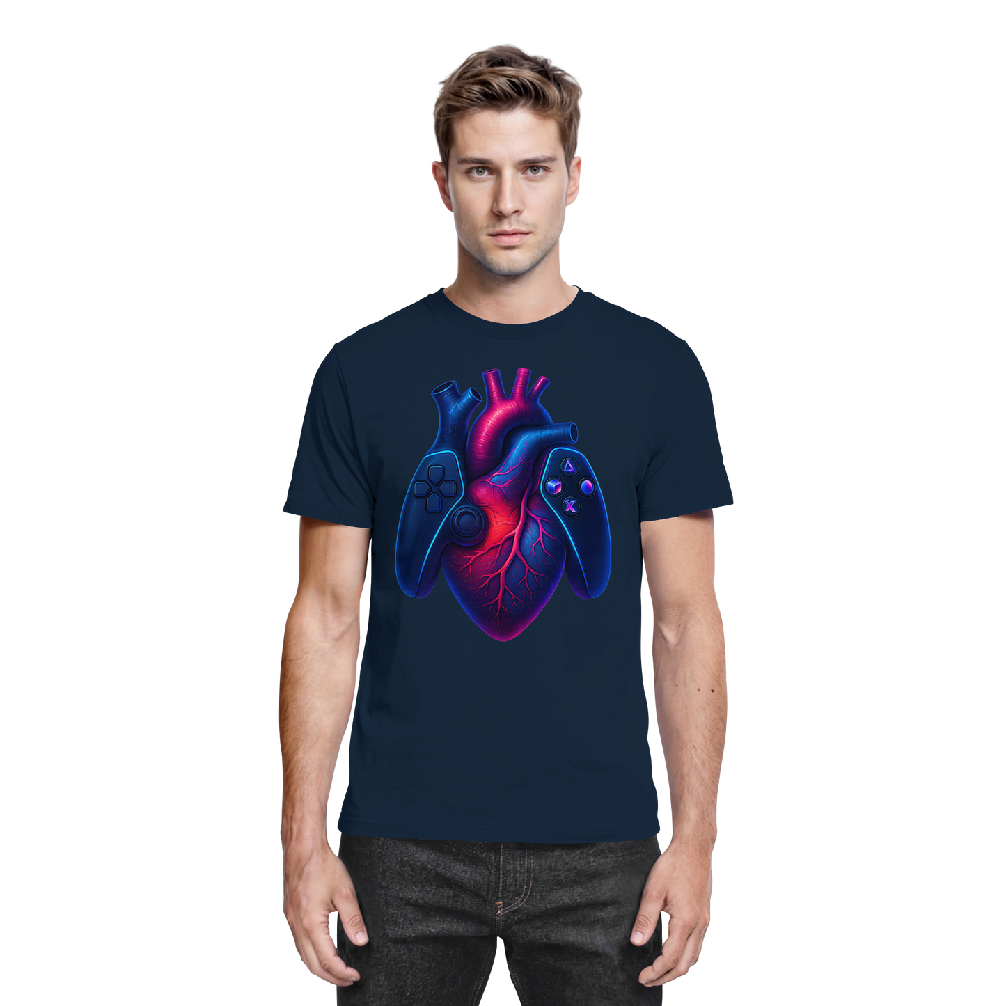 Heart of a Gamer – Pixel Pulse - Big Heart - Premium Shirt