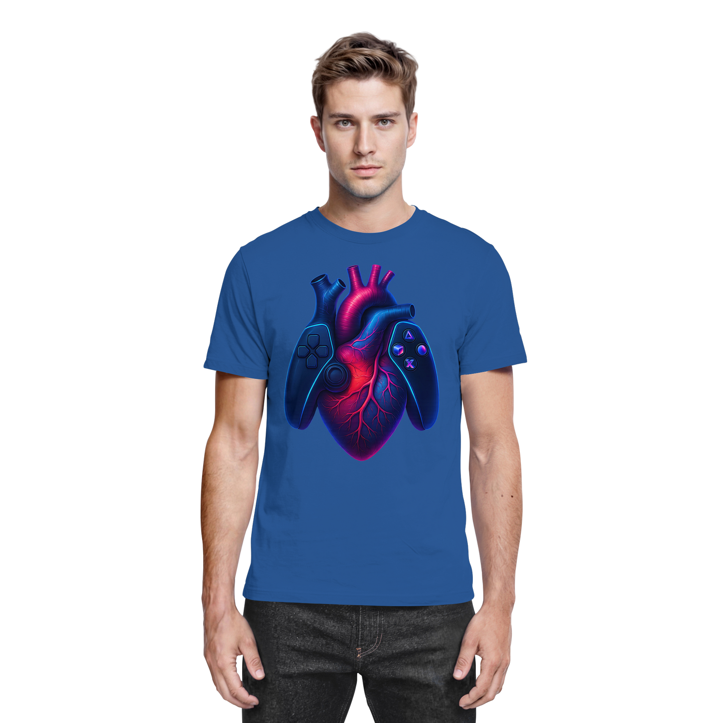Heart of a Gamer – Pixel Pulse - Big Heart - Premium Shirt