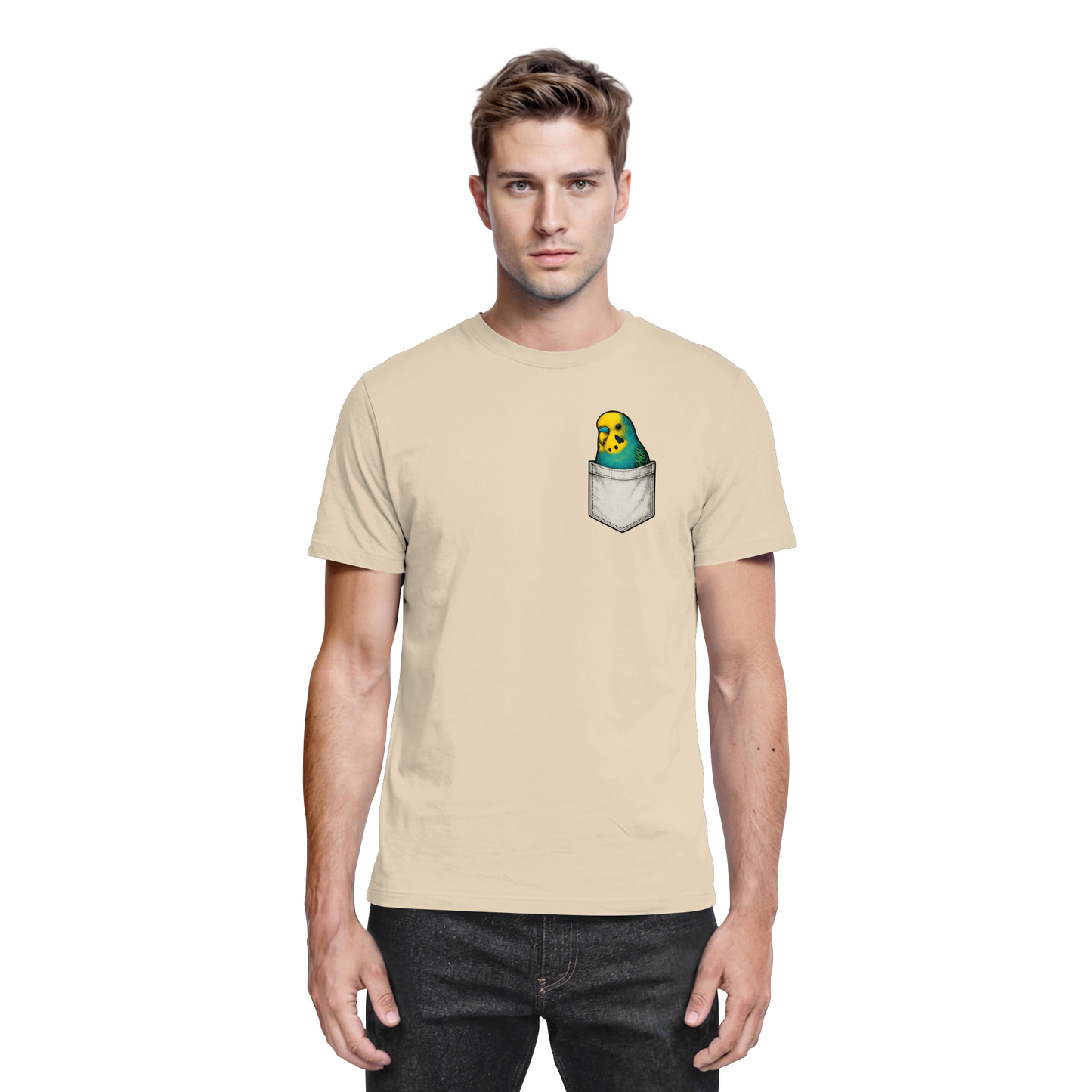Peekaboo Pocket Bird – Lustiger Wellensittich im Hosentaschen-Style - Premium Shirt