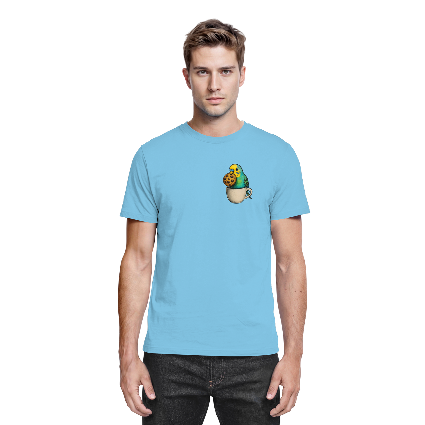 Cookie Time Budgie – Funny Bird with Cookie - Premium Shirt