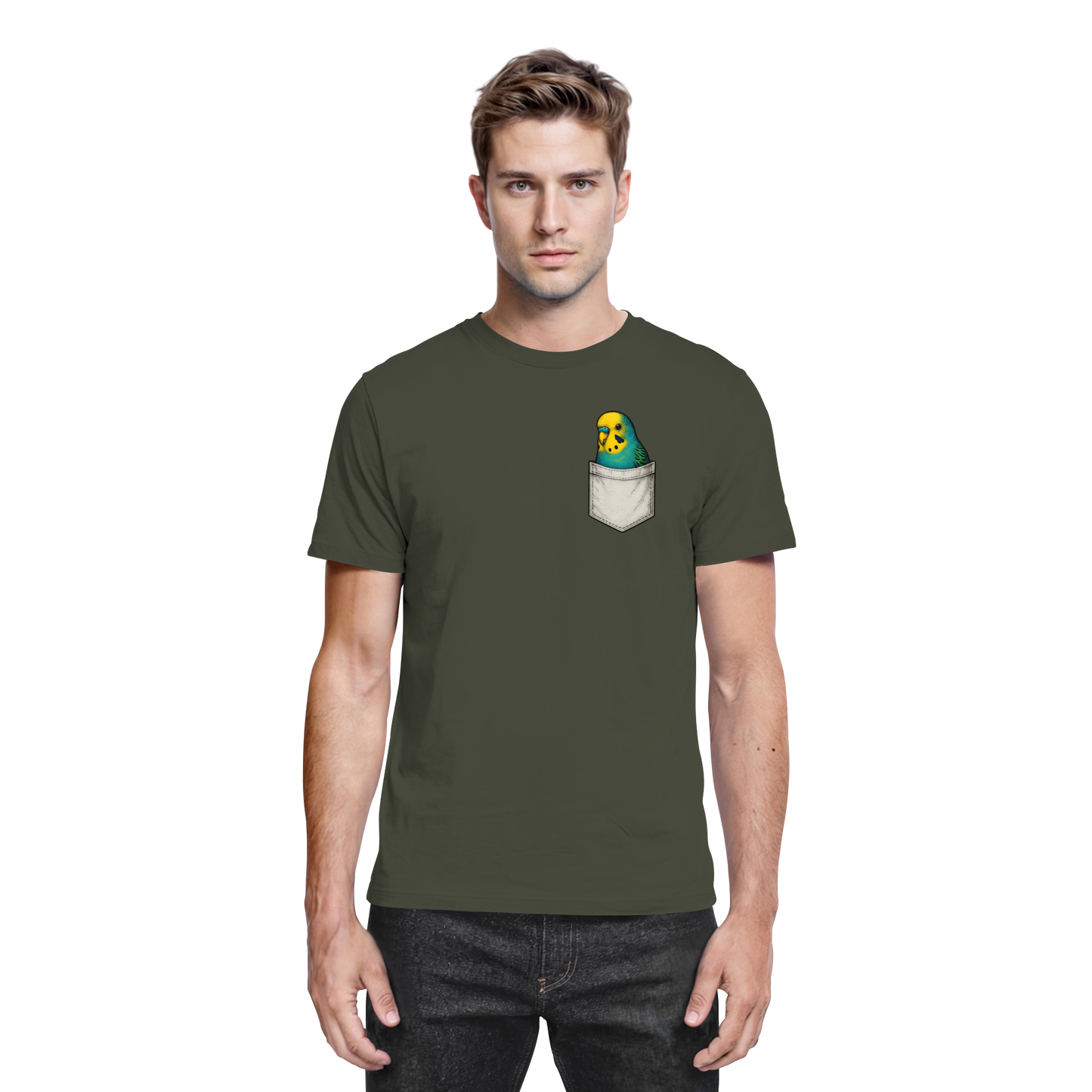 Peekaboo Pocket Bird – Lustiger Wellensittich im Hosentaschen-Style - Premium Shirt