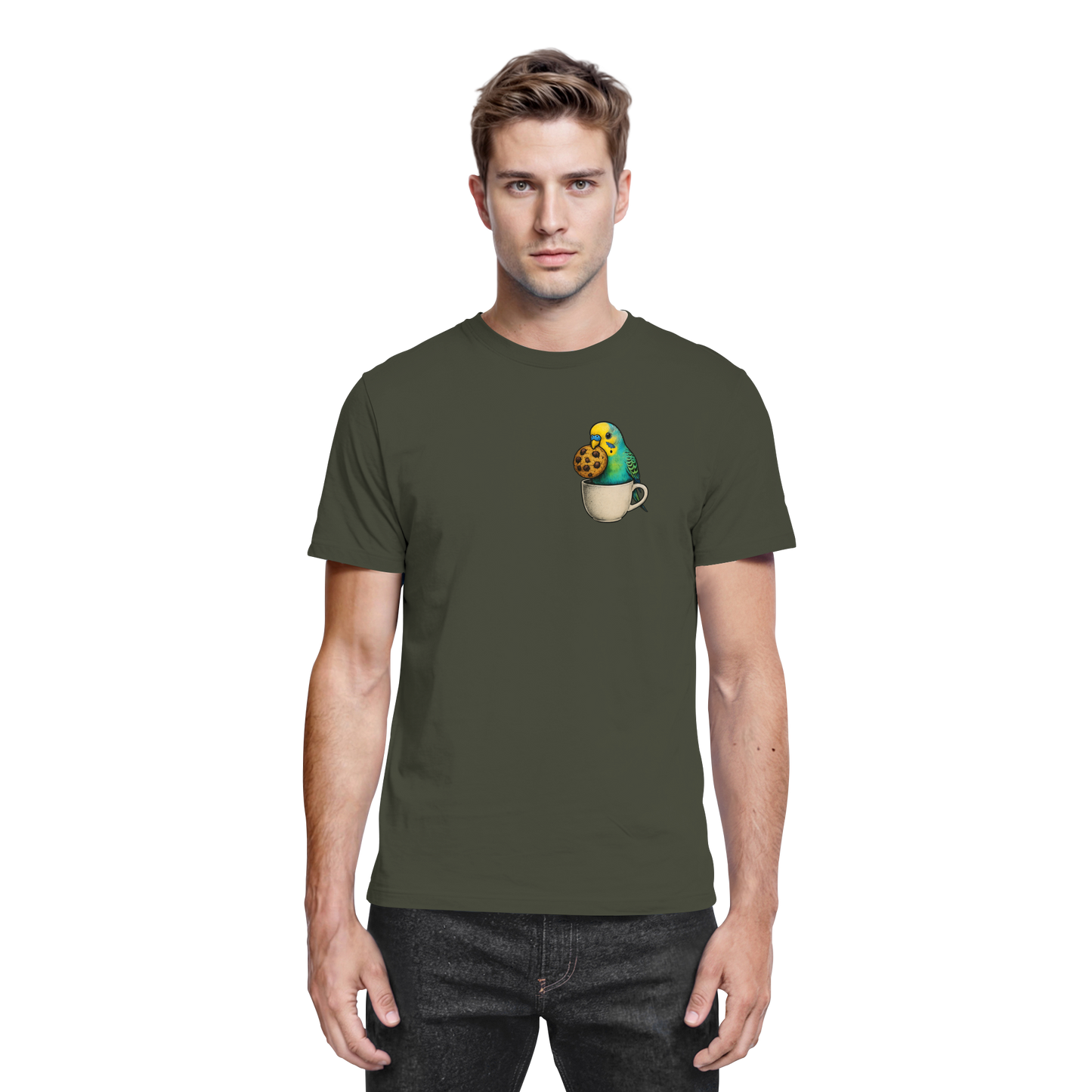 Cookie Time Budgie – Funny Bird with Cookie - Premium Shirt