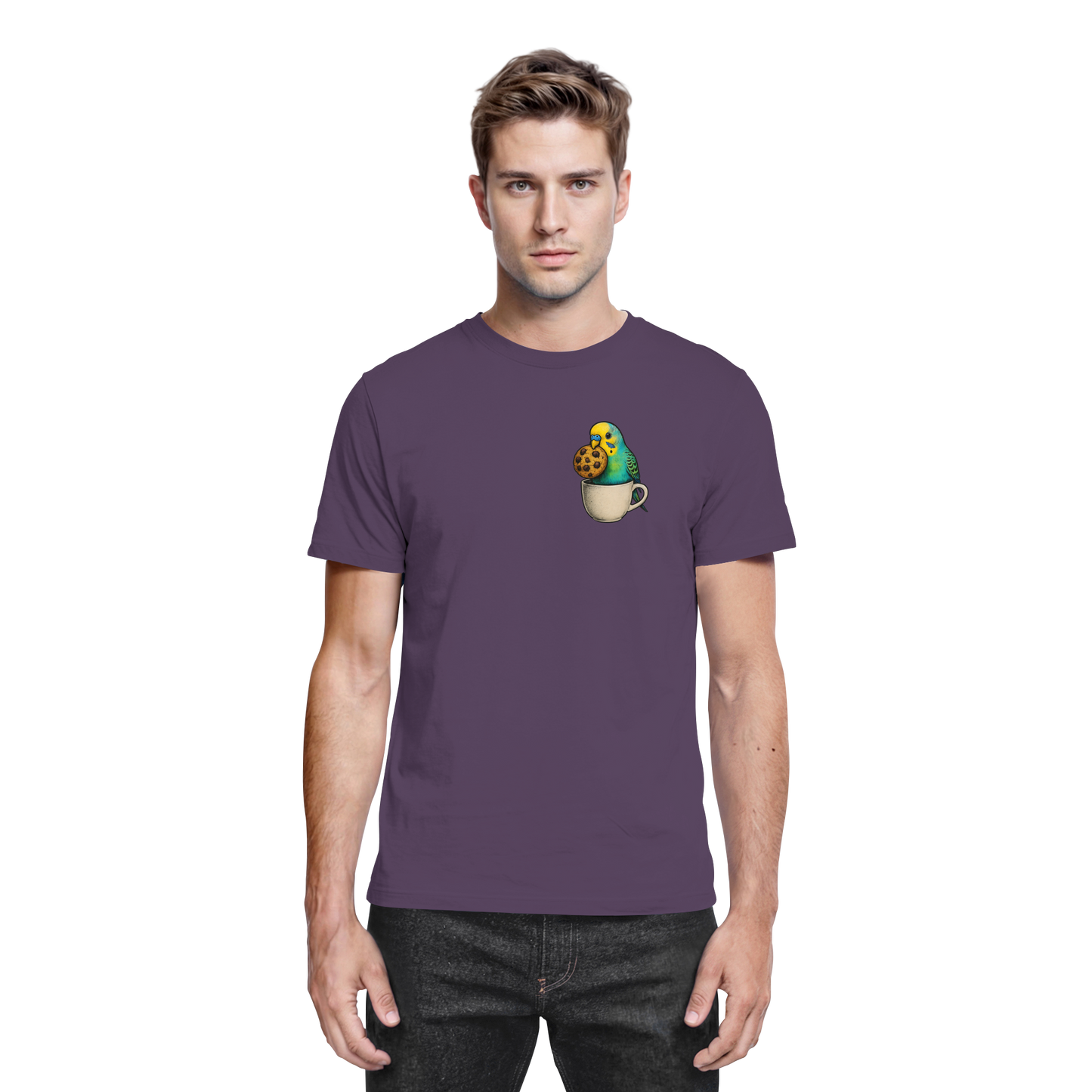 Cookie Time Budgie – Funny Bird with Cookie - Premium Shirt