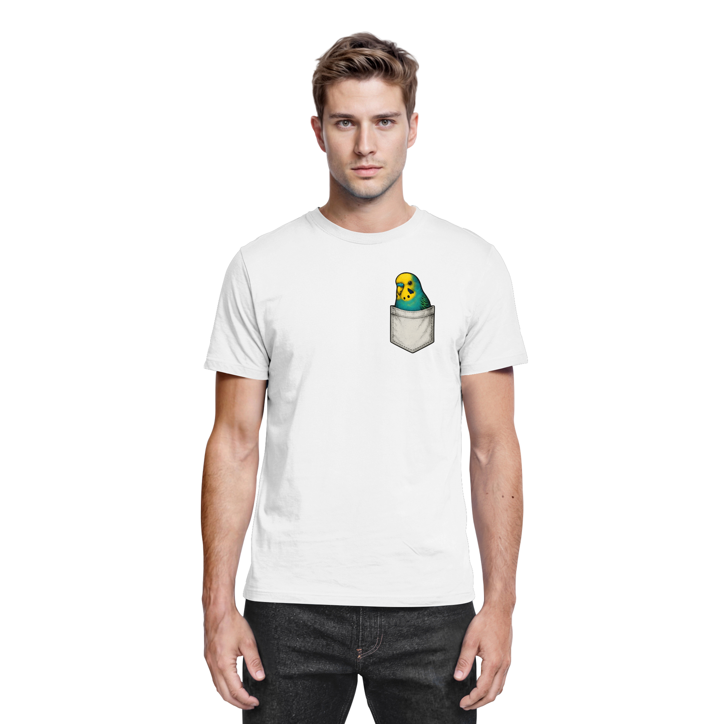Peekaboo Pocket Bird – Lustiger Wellensittich im Hosentaschen-Style - Premium Shirt