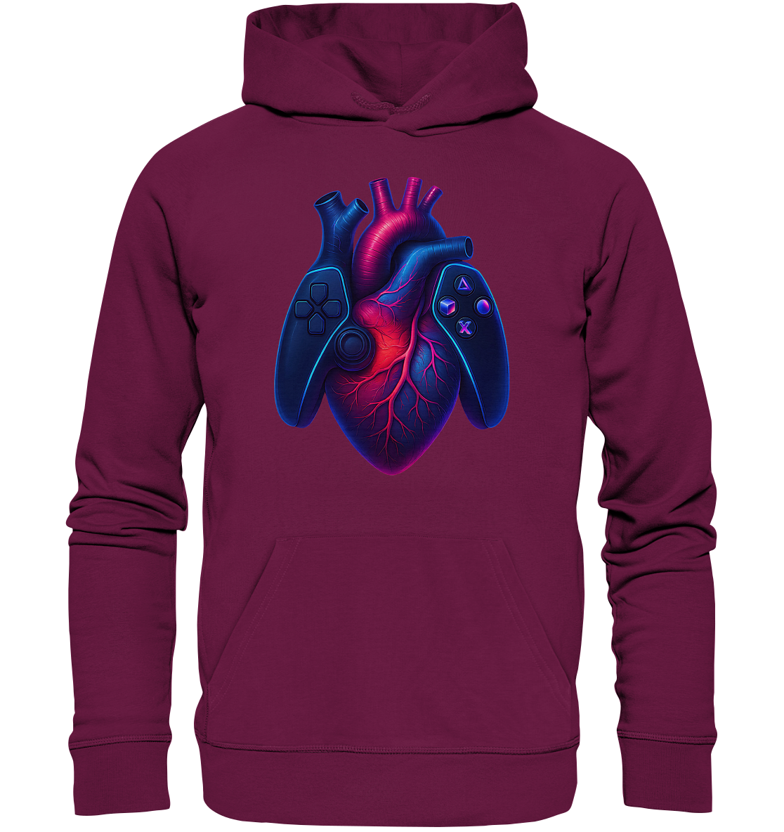 Heart of a Gamer – Pixel Pulse - Big Heart - Premium Unisex Hoodie