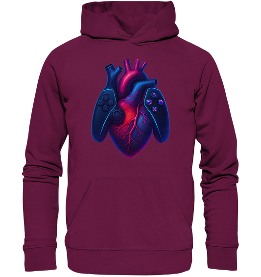 Heart of a Gamer – Pixel Pulse - Big Heart - Premium Unisex Hoodie