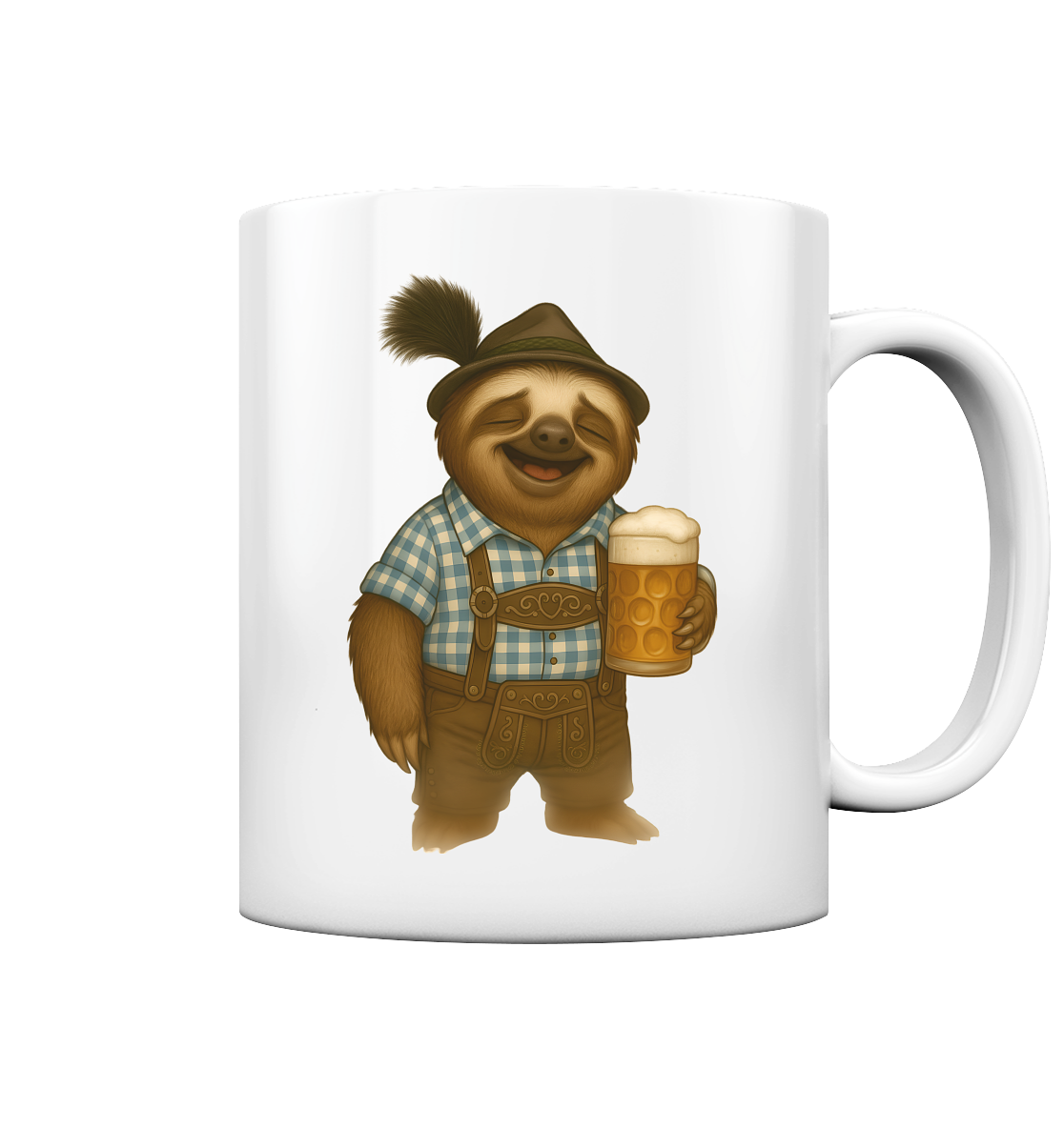 Slothies – Sepp Slowmo – Festtags-Faultier in Lederhosn - Tasse glossy