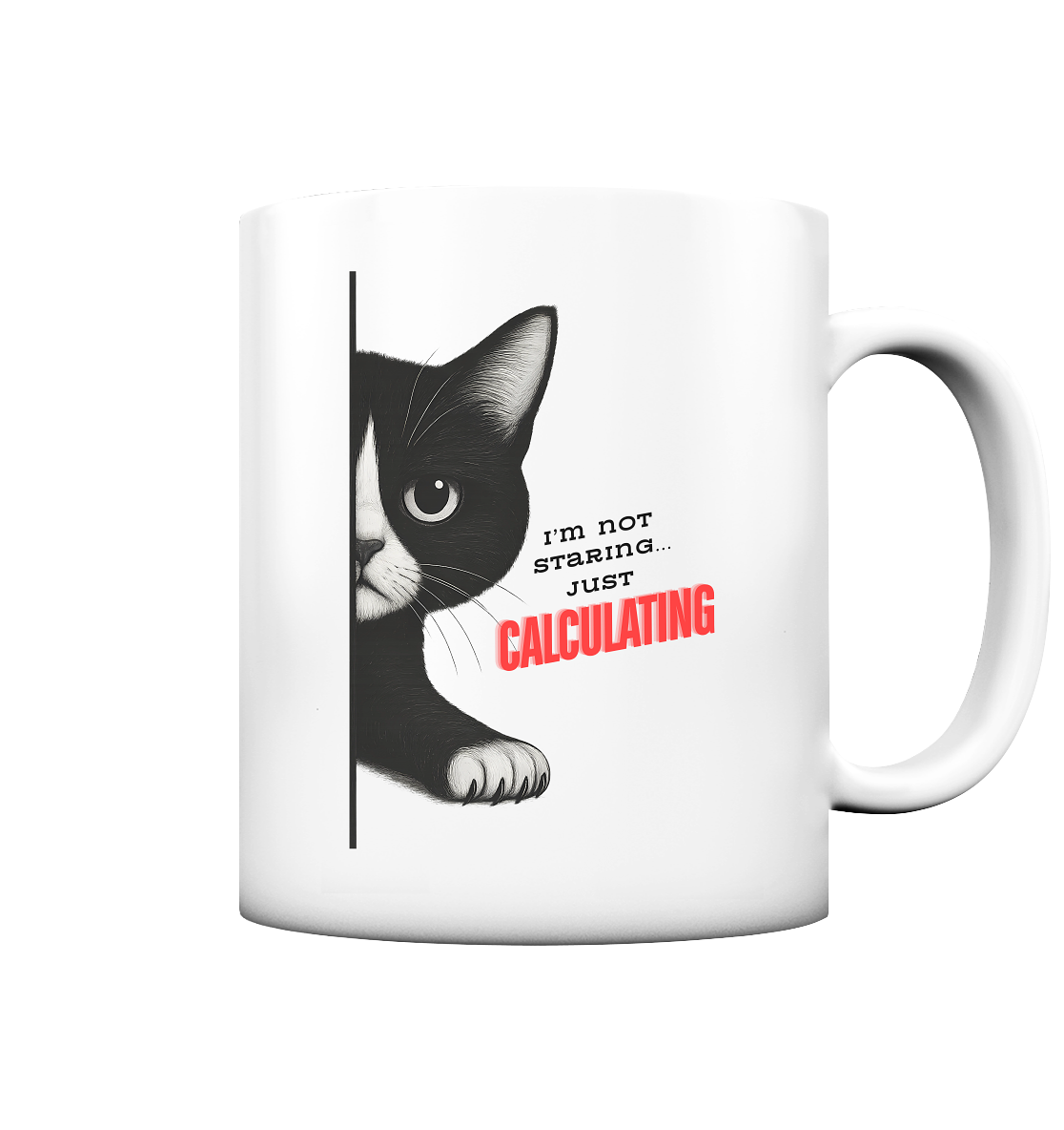 „Calculating Cat“ - Tasse matt