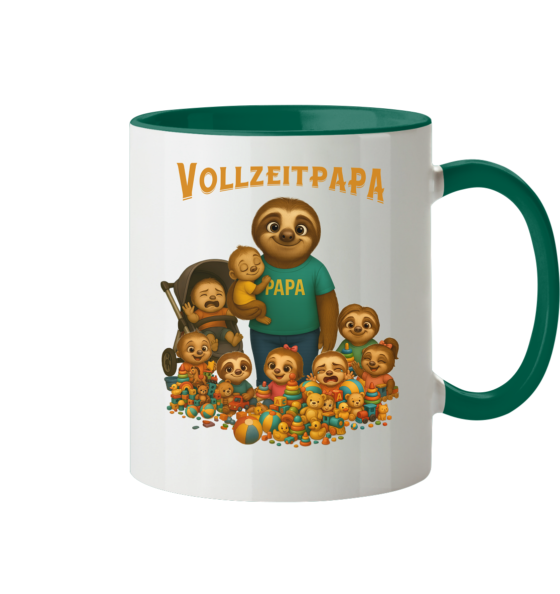 Slothies - Vollzeitpapa - Haufen Kinder - Tasse zweifarbig