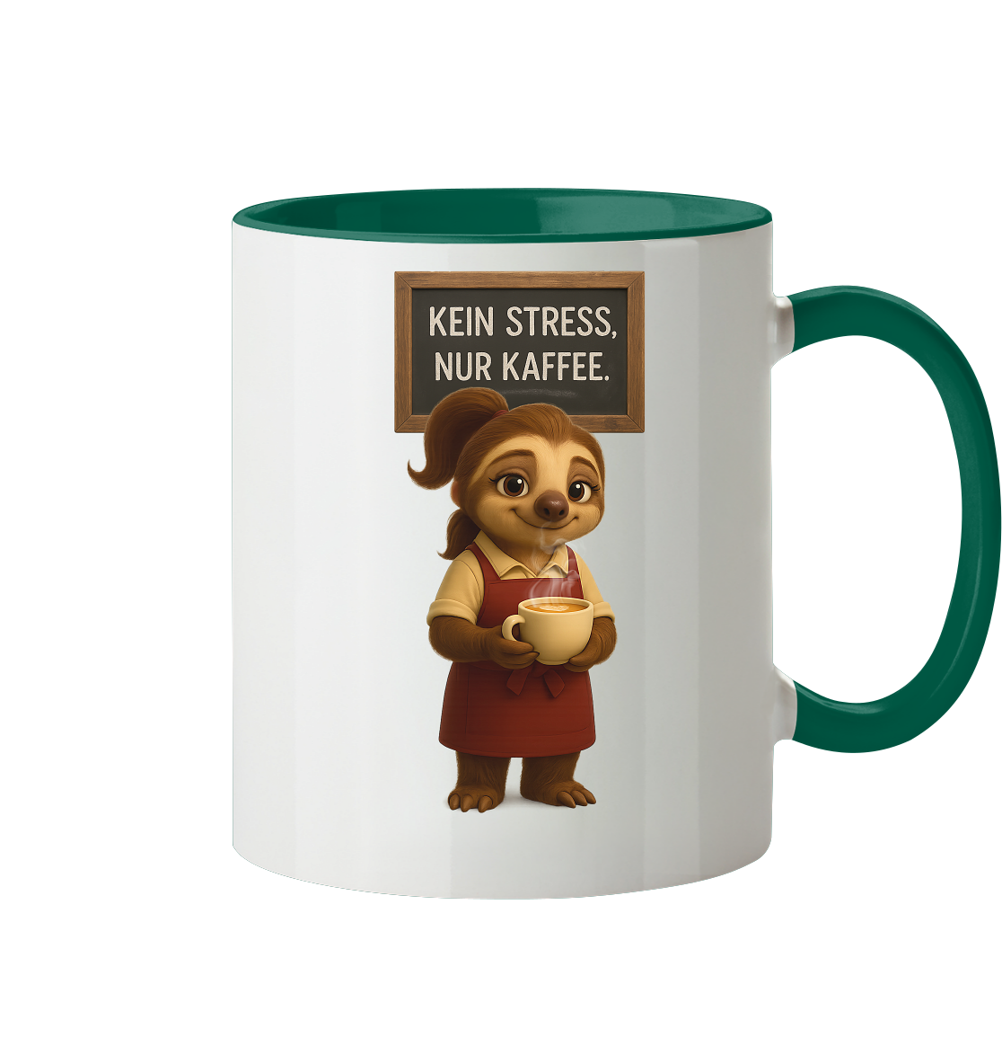 Slothies - "Kein Stress, nur Kaffee" - Weiblich - Tasse zweifarbig
