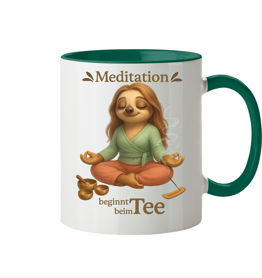 Slothies - Meditation beginnt beim Tee - Weiblich - Tasse zweifarbig