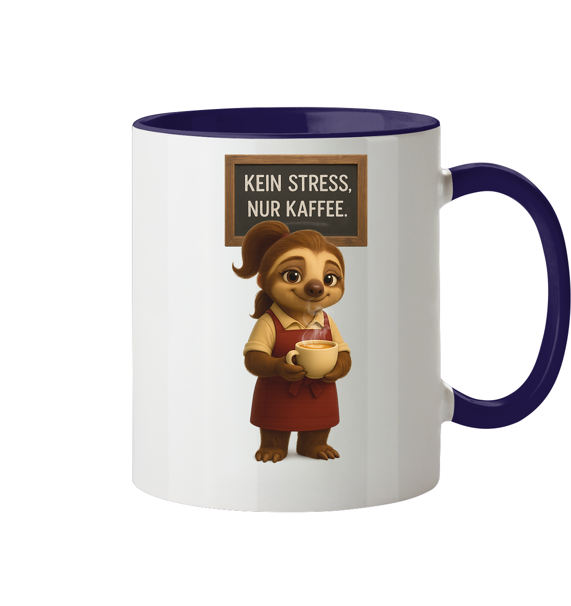 Slothies - "Kein Stress, nur Kaffee" - Weiblich - Tasse zweifarbig