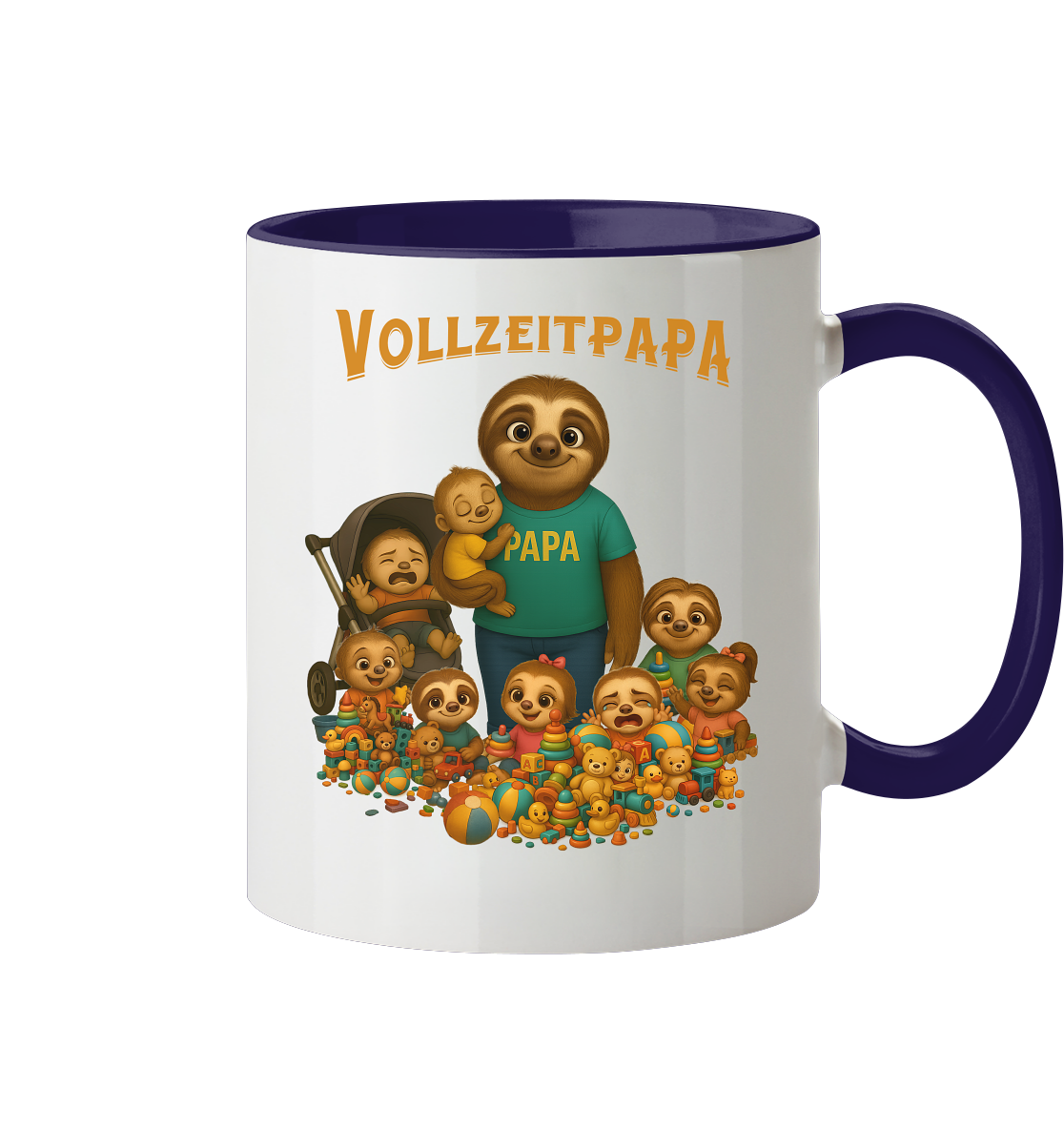 Slothies - Vollzeitpapa - Haufen Kinder - Tasse zweifarbig