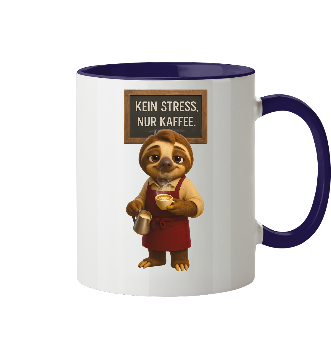 Slothies - "Kein Stress, nur Kaffee" - Männlich - Tasse zweifarbig